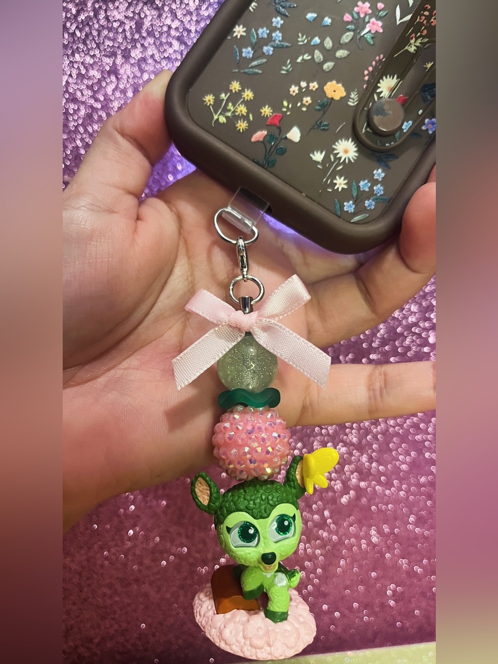 Beadable phone charm